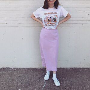 Sag Harbor Pinkish Light Purple Long Midi Pencil Skirt